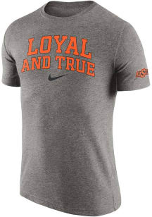 Nike Oklahoma State Cowboys Grey Triblend Slogan Short Sleeve Fashion T Shirt