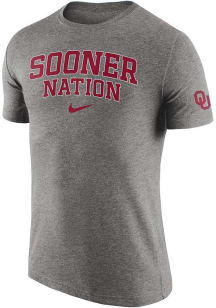 Nike Oklahoma Sooners Grey Triblend Slogan Short Sleeve Fashion T Shirt