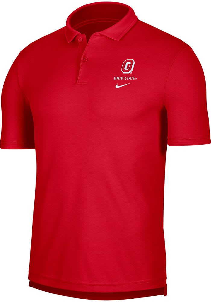 Nike Ohio State Buckeyes Mens Red Collegiate DriFIT Alternate Short Sleeve Polo