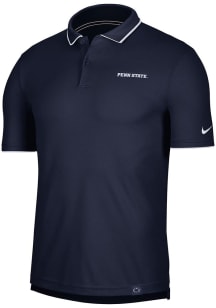 Mens Penn State Nittany Lions Navy Blue Nike Collegiate DriFIT Short Sleeve Polo Shirt