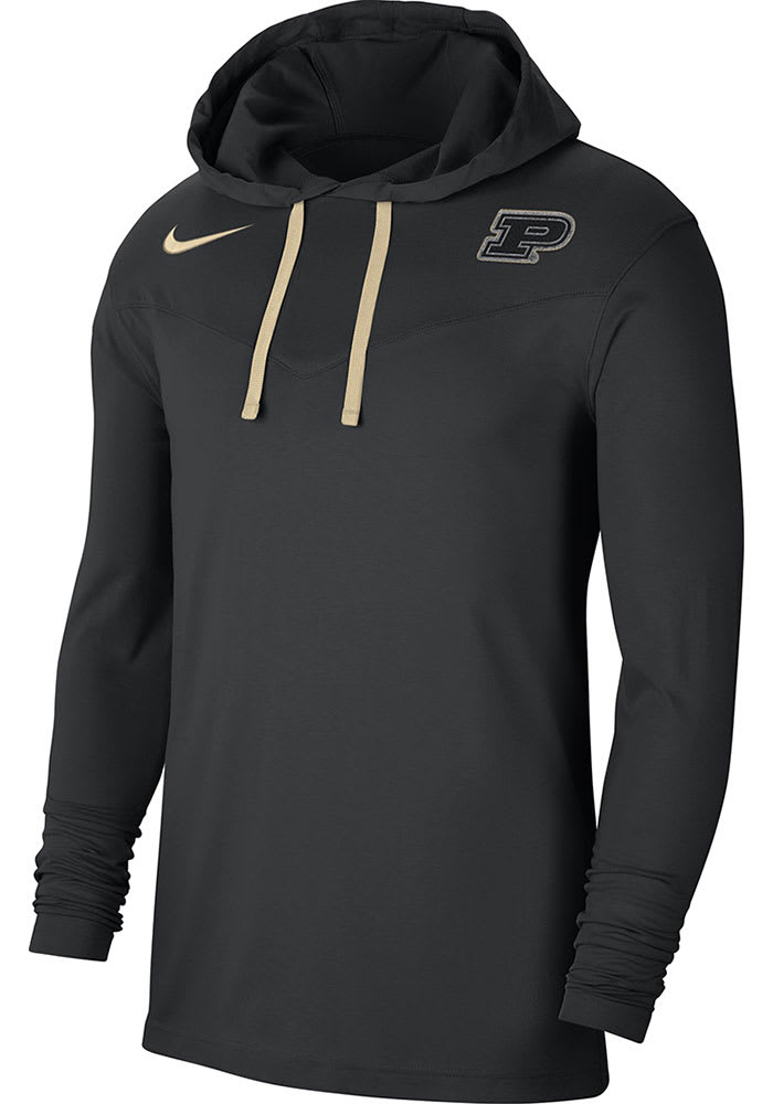 Nike Purdue Boilermakers Mens Black DriFIT Long Sleeve Hoodie