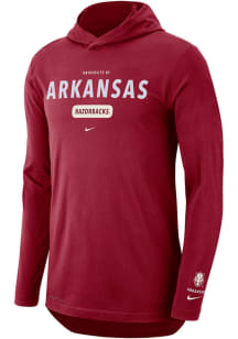 Nike Arkansas Razorbacks Mens Crimson DriFIT Collegiate II Long Sleeve Hoodie
