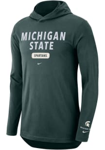 Nike Michigan State Spartans Mens Green DriFIT Collegiate II Long Sleeve Hoodie