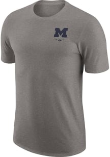 Nike Michigan Wolverines Grey DriFIT Triblend Logo Short Sleeve Fashion T Shirt