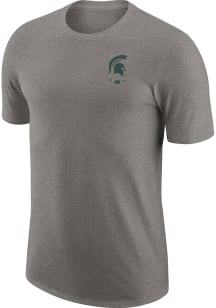 Nike Michigan State Spartans Grey DriFIT Triblend Logo Short Sleeve Fashion T Shirt