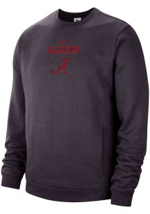 Nike Alabama Crimson Tide Mens Grey Collegiate Club Long Sleeve Crew Sweatshirt