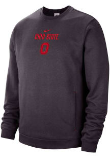 Nike Ohio State Buckeyes Mens Grey Collegiate Club Long Sleeve Crew Sweatshirt