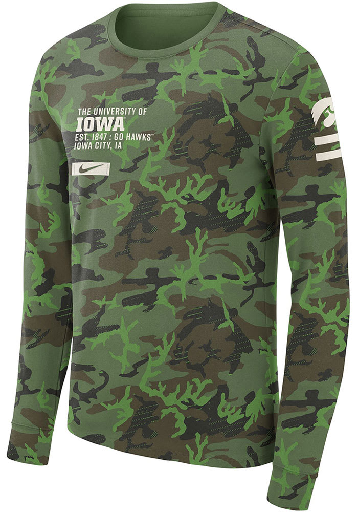Nike Iowa Hawkeyes Green Military Long Sleeve T Shirt