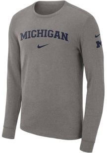 Nike Michigan Wolverines Grey Sznl Long Sleeve T Shirt