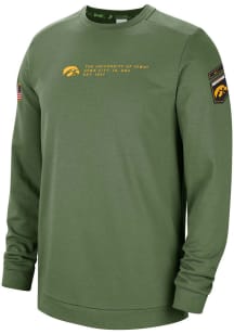 Nike Iowa Hawkeyes Mens Olive Dri-FIT Military Long Sleeve Crew Sweatshirt
