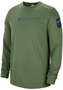 Nike Kentucky Wildcats Mens Olive Dri-FIT Military Long Sleeve Crew Sweatshirt