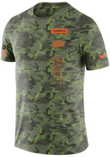 Nike Oklahoma State Cowboys Olive Dri-FIT Military Short Sleeve T Shirt