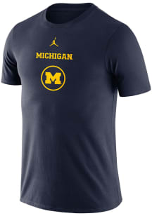Nike Michigan Wolverines Navy Blue Jordan Dri-FIT Team Issue Short Sleeve T Shirt