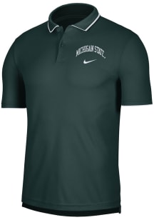 Mens Michigan State Spartans Green Nike Collegiate DriFIT Short Sleeve Polo Shirt