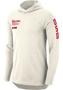 Nike Ohio State Buckeyes Mens Oatmeal Dri-FIT Long Sleeve Hoodie