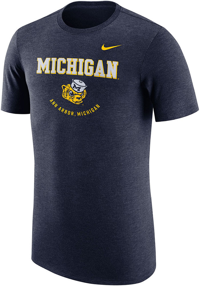 Nike Michigan Wolverines NAVY Dri-FIT Short Sleeve Fashion T Shirt