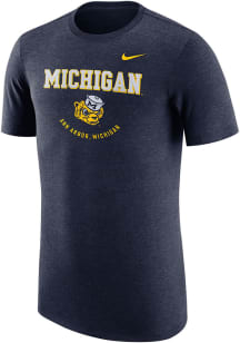 Nike Michigan Wolverines Navy Blue Dri-FIT Short Sleeve Fashion T Shirt