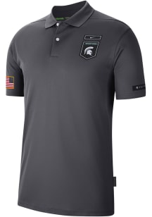Mens Michigan State Spartans Grey Nike Victory Dri-FIT Short Sleeve Polo Shirt