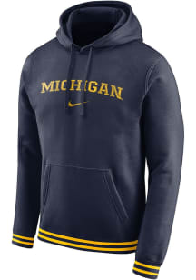 Nike Michigan Wolverines Mens Navy Blue Retro Fashion Hood