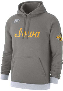 Nike Iowa Hawkeyes Mens Grey Retro Fashion Hood