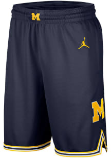 Mens Michigan Wolverines Navy Blue Nike Replica Road Shorts