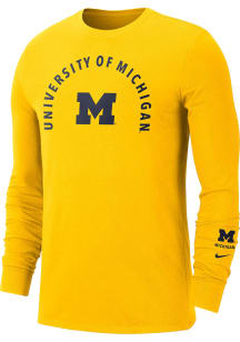 Nike Michigan Wolverines Yellow Sznl Long Sleeve T Shirt