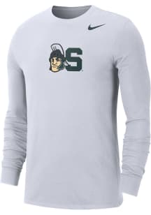 Nike Michigan State Spartans White Mascot Long Sleeve T Shirt
