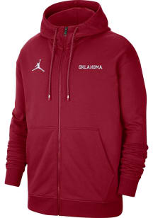 Nike Oklahoma Sooners Mens Crimson Jordan Fleece Travel Long Sleeve Full Zip Jacket