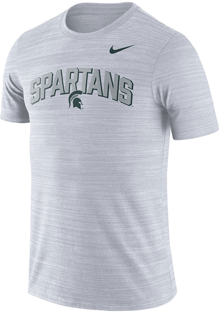 Nike Michigan State Spartans White Team Issue Velocity Short Sleeve T Shirt