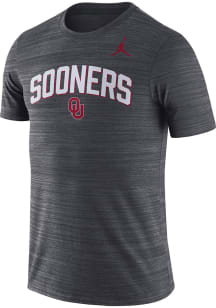 Nike Oklahoma Sooners Black Team Issue Velocity Short Sleeve T Shirt