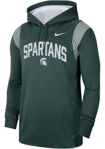 Nike Michigan State Spartans Mens Green Team Issue Therma Hood