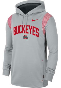 Nike Ohio State Buckeyes Mens Grey Team Issue Therma Hood