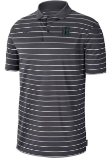 Nike Michigan State Spartans Mens Grey Victory Stripe Short Sleeve Polo
