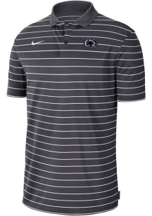 Mens Penn State Nittany Lions Grey Nike Victory Stripe Short Sleeve Polo Shirt