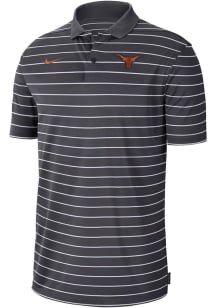 Nike Texas Longhorns Mens Grey Victory Stripe Short Sleeve Polo
