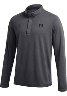 Nike Michigan Wolverines Mens Grey Jordan Practice Long Sleeve 1/4 Zip Pullover