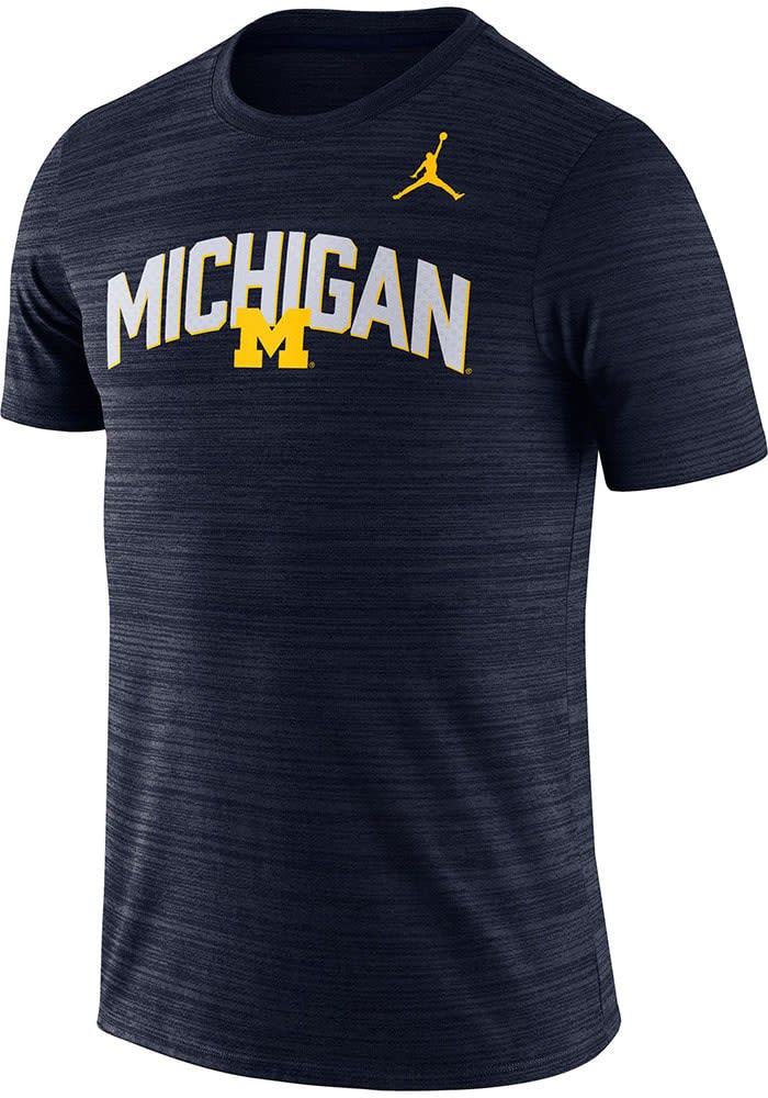 Nike Michigan Wolverines Jordan Practice Short Sleeve T Shirt - NAVY