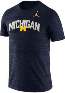 Michigan Wolverines Navy Blue Nike Jordan Practice Short Sleeve T Shirt