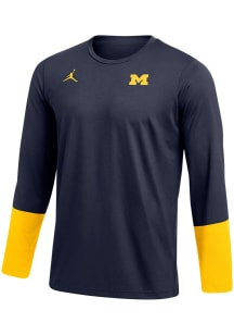 Nike Michigan Wolverines Mens Navy Blue Jordan Practice Long Sleeve Crew Sweatshirt