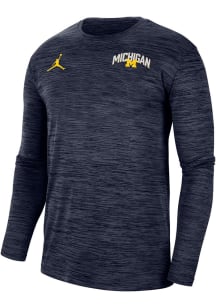 Nike Michigan Wolverines Navy Blue Jordan Practice Long Sleeve T-Shirt