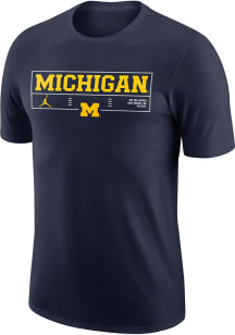 Michigan Wolverines Navy Blue Nike Jordan Practice Short Sleeve T Shirt