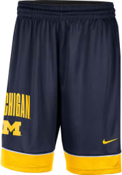 Nike Michigan Wolverines Mens Navy Blue Fast Break Shorts