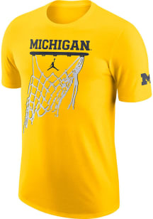 Nike Michigan Wolverines Gold Jordan Icon Short Sleeve T Shirt