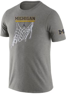 Nike Michigan Wolverines Grey Jordan Icon Short Sleeve T Shirt