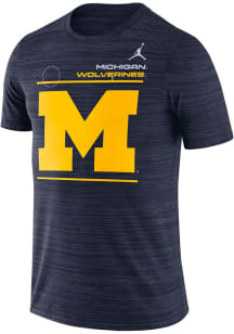 Nike Michigan Wolverines Navy Blue Velocity Jordan Short Sleeve T Shirt