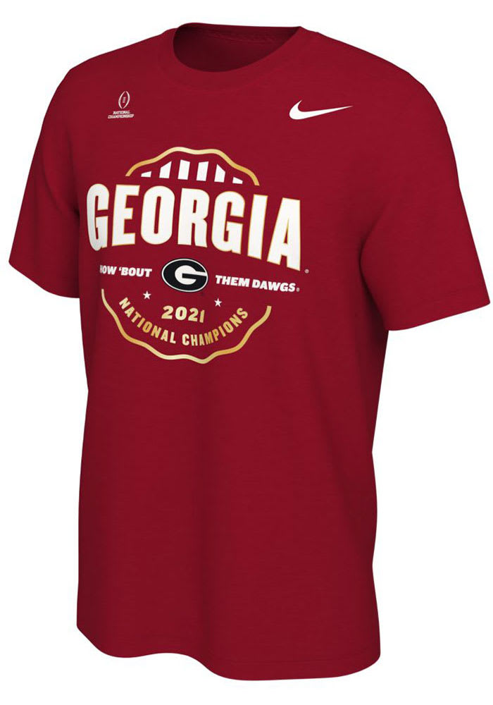 Nike Georgia Bulldogs Red 2021 Football National Champions Short Sleeve T Shirt