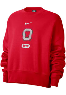 Nike Ohio State Buckeyes Womens Red Everyday Campus Crew Sweatshirt