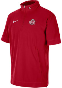 Nike Ohio State Buckeyes Mens Red Coach Short Sleeve Jacket