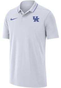 Nike Kentucky Wildcats Mens White DriFIT Coach Short Sleeve Polo
