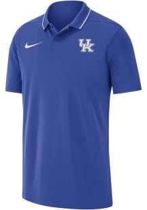 Nike Kentucky Wildcats Mens Blue DriFIT Coach Short Sleeve Polo